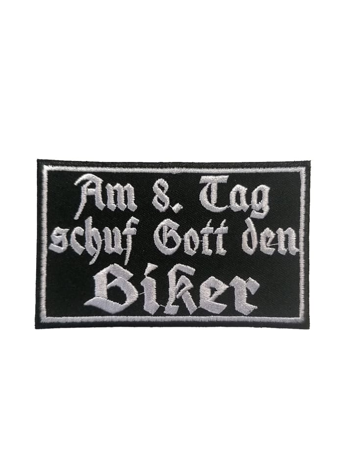 Biker Zitat Spruch Am 8. TagApplikation Bügelbild inSchwarz
