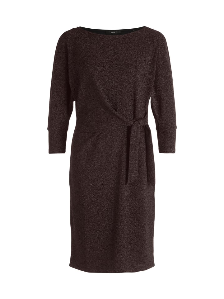 Jerseykleid mit Schleifenknoten in Black Coffee