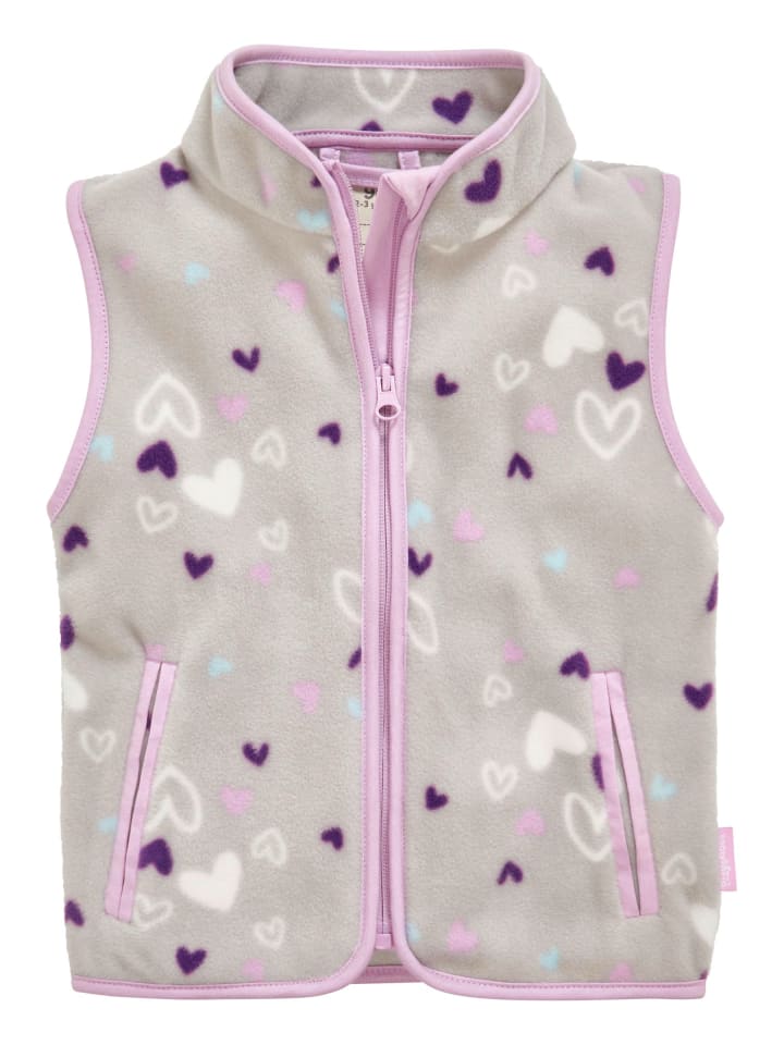 Fleece-Weste Herzchen in grau