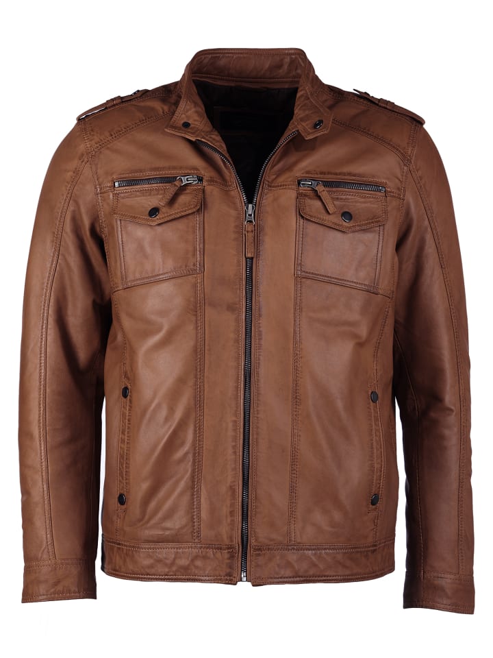 Lederjacke 1101019-2 in cognac