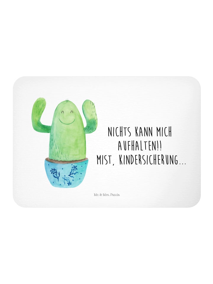 Kühlschrank Magnet Kaktus Happy mit Spruch in Weiß