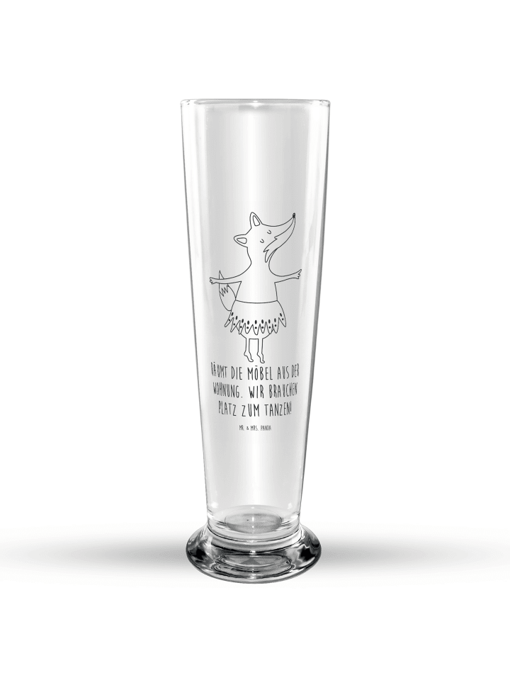 Bierglas Fuchs Ballerina mit Spruch in Transparent