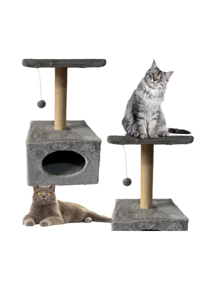 Kratzbaum mit Katzenbett Maus 56cm kompakt
