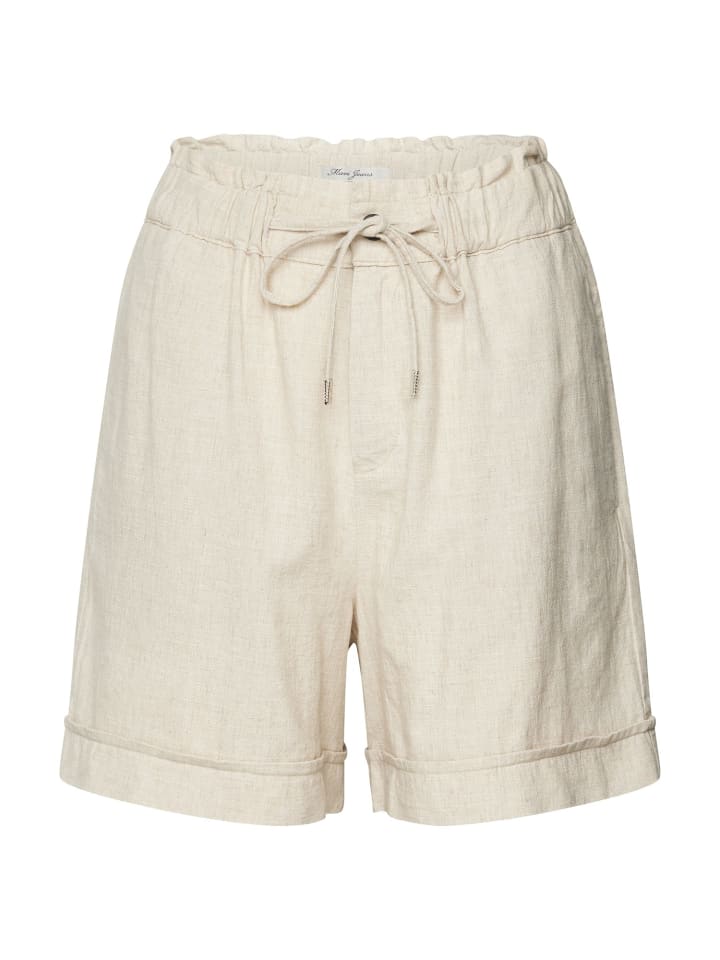 Leinen Stoff Shorts Hot Pants Bermuda in Natur