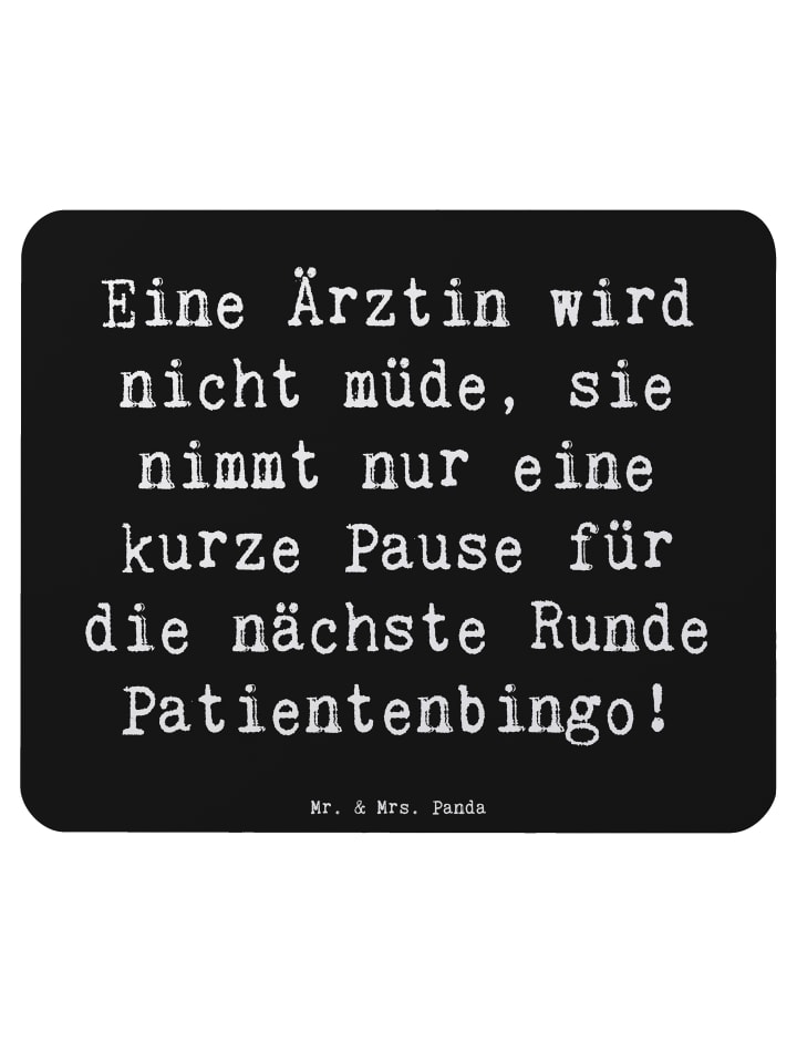 Maus Pad Spruch Ärztin Pause mit Spruch in Schwarz