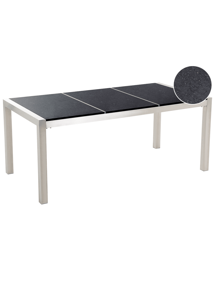 Esstisch GROSSETO in Schwarz/Silber - (W) 90 x (H) 74 x (L) 180 cm