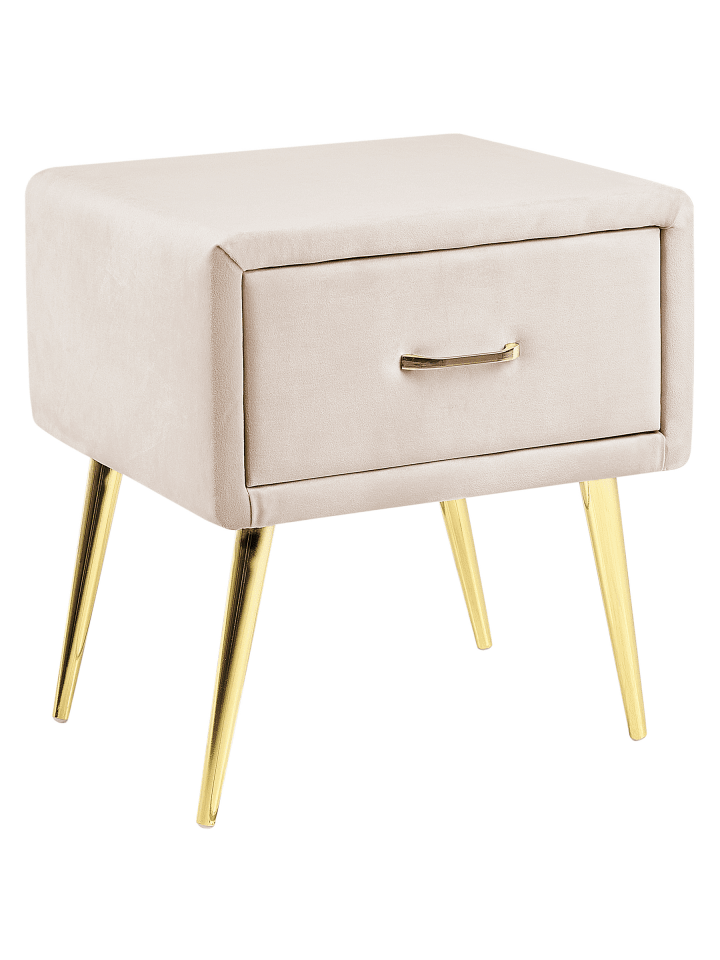 Nachttisch FLAYAT in Beige/Gold/Roségold - (W) 46 x (H) 49 x (L) 38 cm