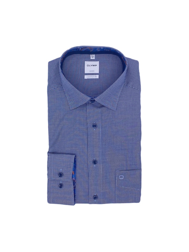 Hemd Luxor Modern Fit in Blau gemustert