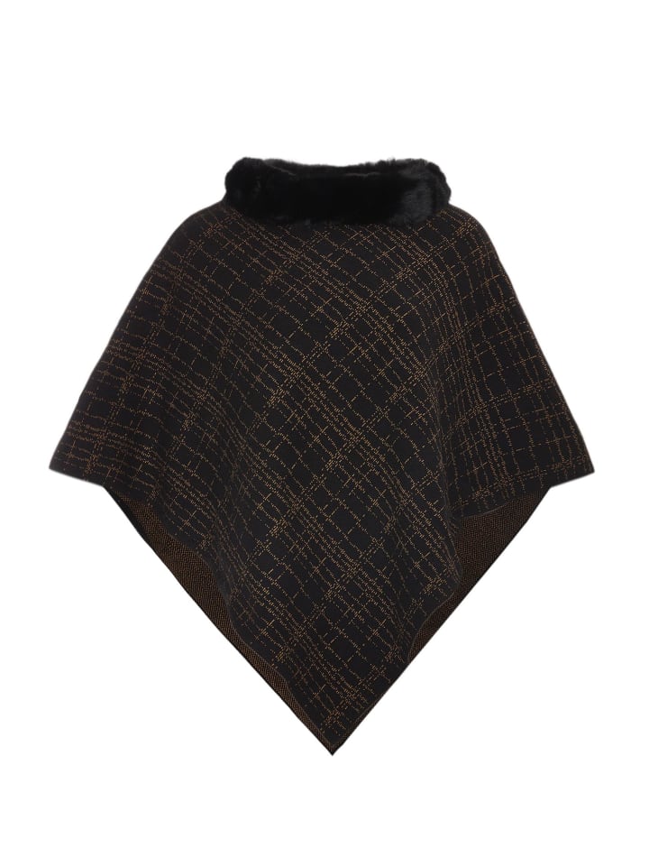 Women Poncho in Schwarz