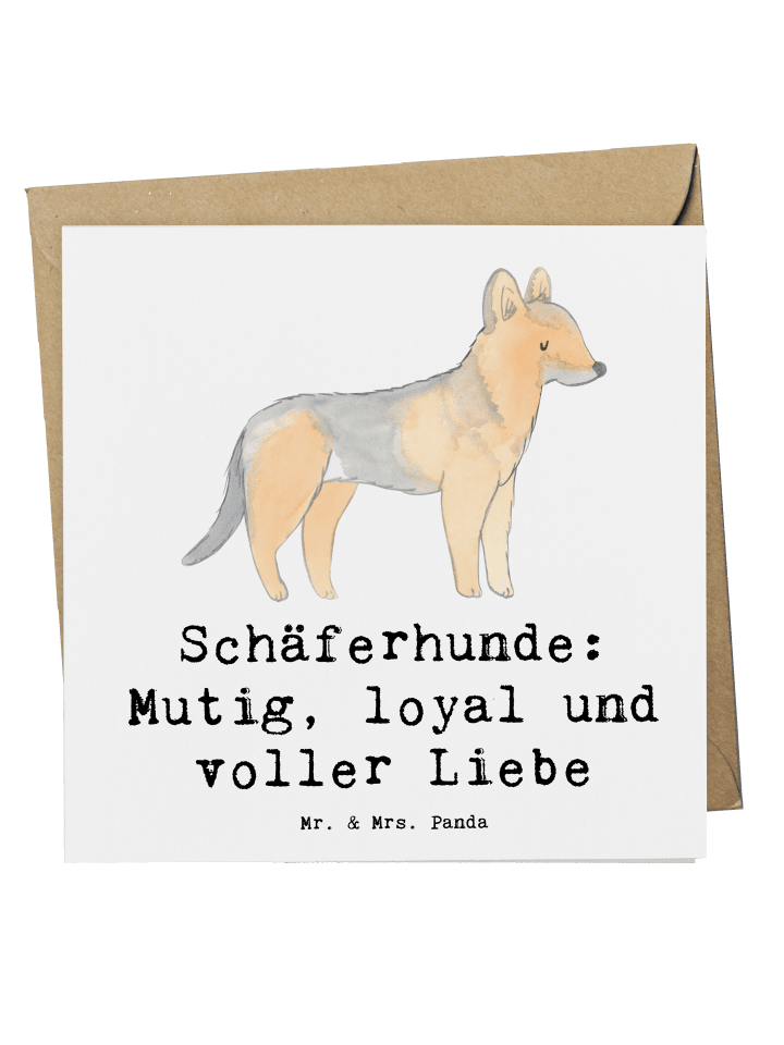 Deluxe Karte Schäferhunde Freundschaft mit Spruch in Weiß