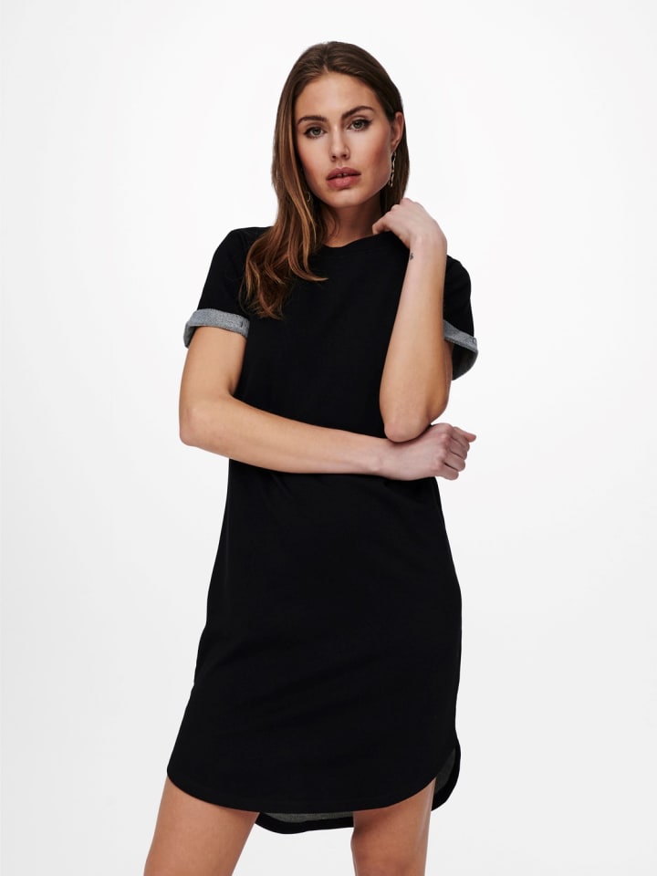 de Dress limango JACQUELINE Lockeres Tunika | Shirtkleid Kleid Rundhals YONG JDYIVY günstig kaufen Schwarz in Midi