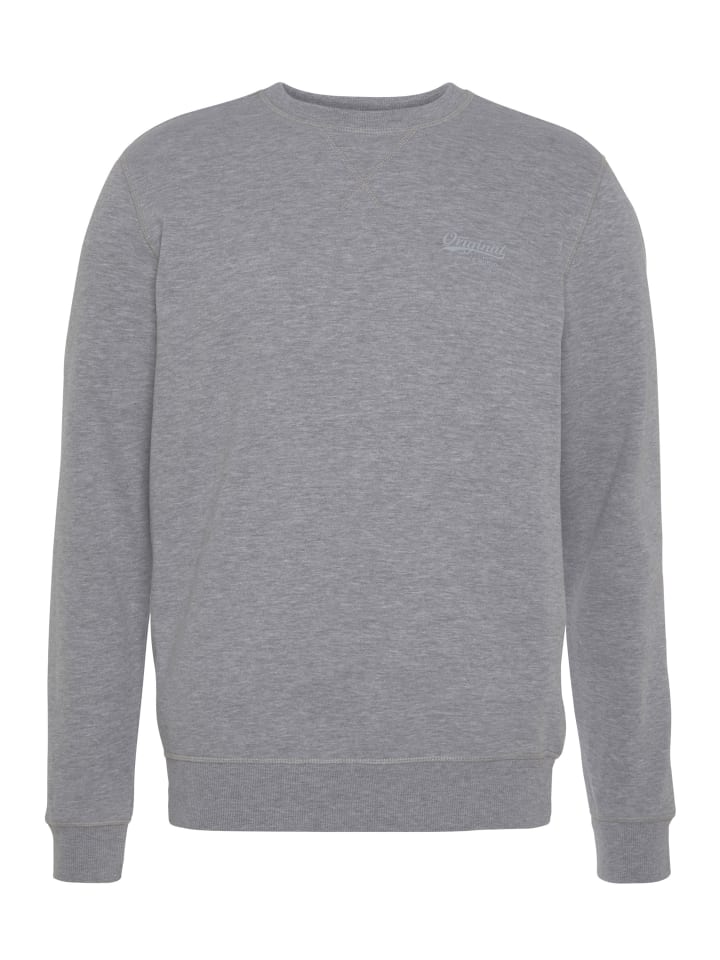 Sweatshirt in hellgrau melange
