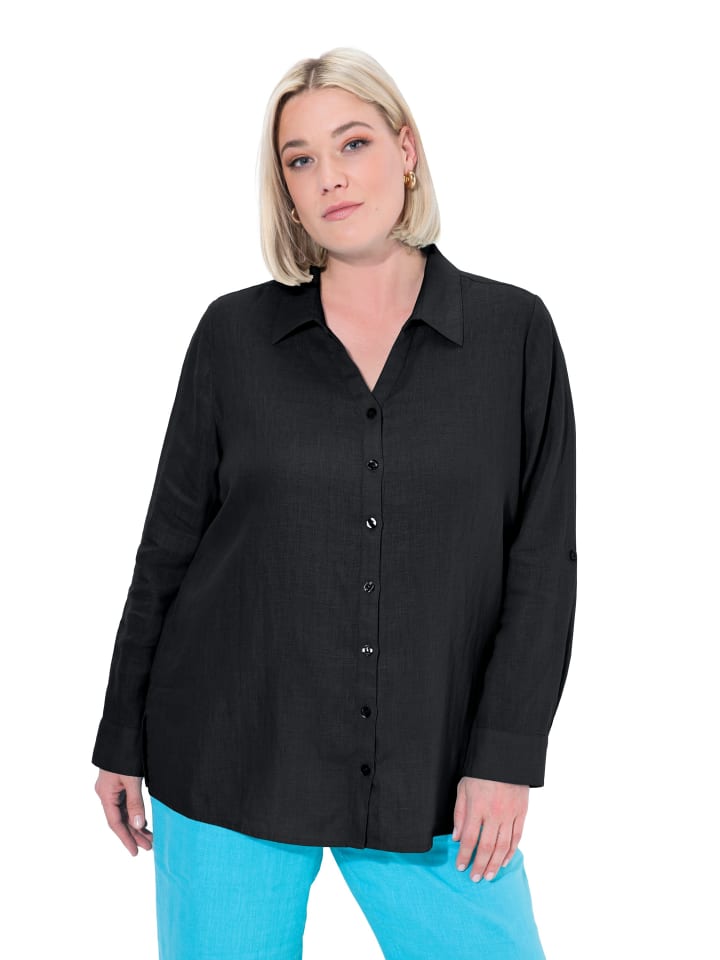 Hemdbluse in schwarz