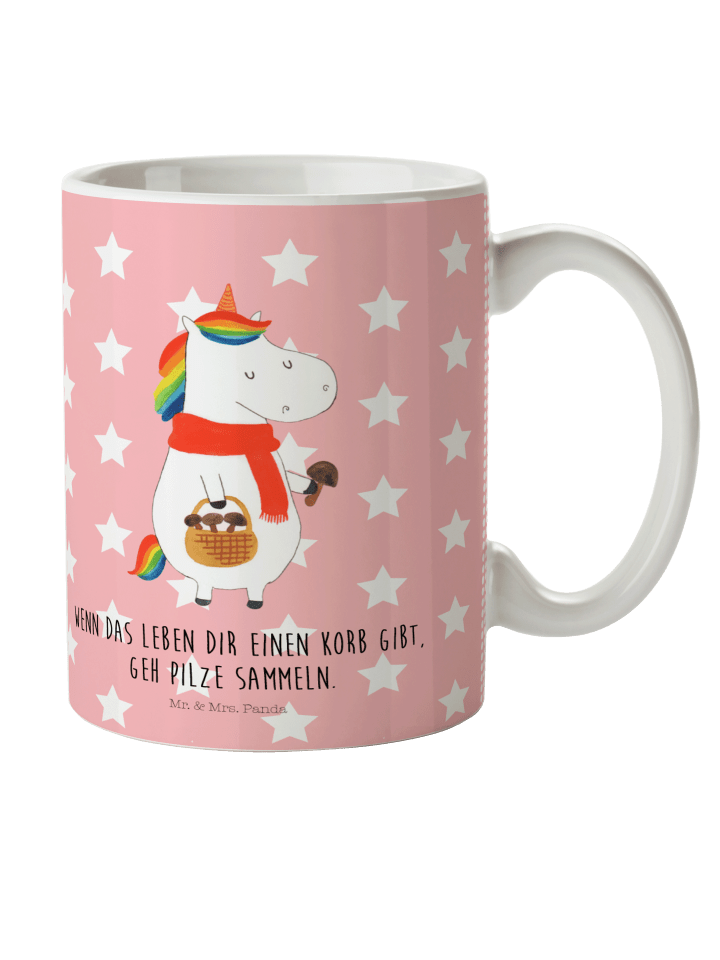 Kinderpott Einhorn Pilz mit Spruch in Rot Pastell
