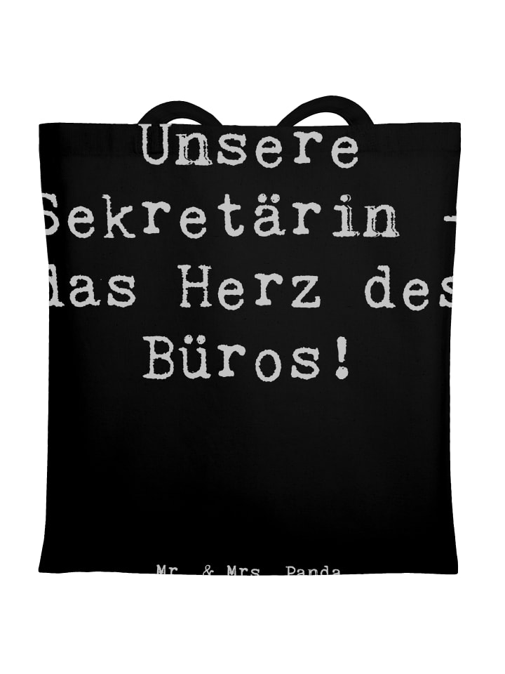 Einkaufstasche Spruch Sekretärin Herz mit Spruch in Schwarz