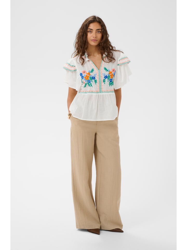 Kurzarm-Bluse CUlucinda Feminine in Spring Gardenia
