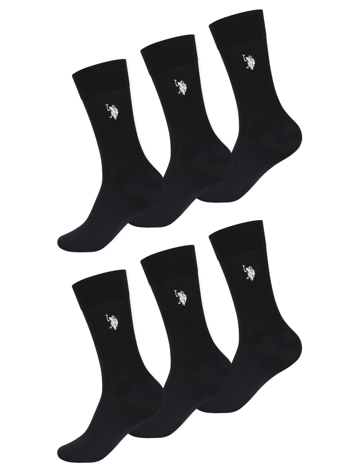 Businesssocken USZaayn – Herren 6er Pack mit feiner Strickstruktur in Schwarz