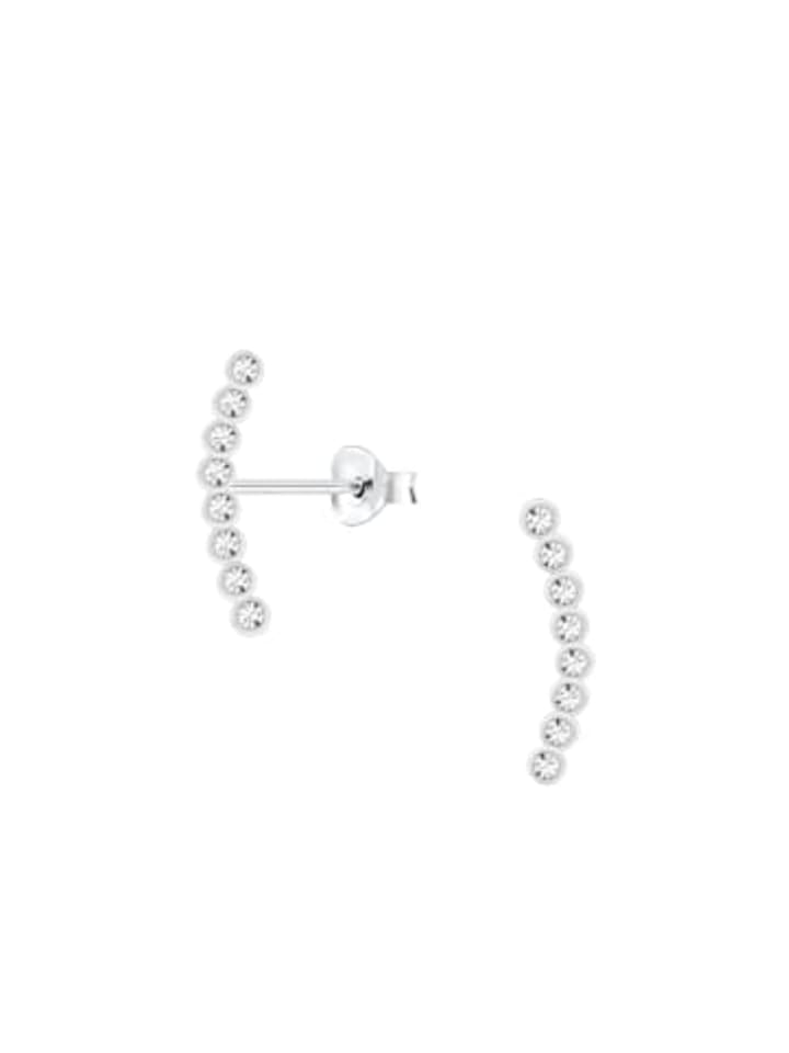 Ohrstecker ZIRKONIAREIHE 8 rhodiniert in 925 Sterling Silber, 2-tlg.