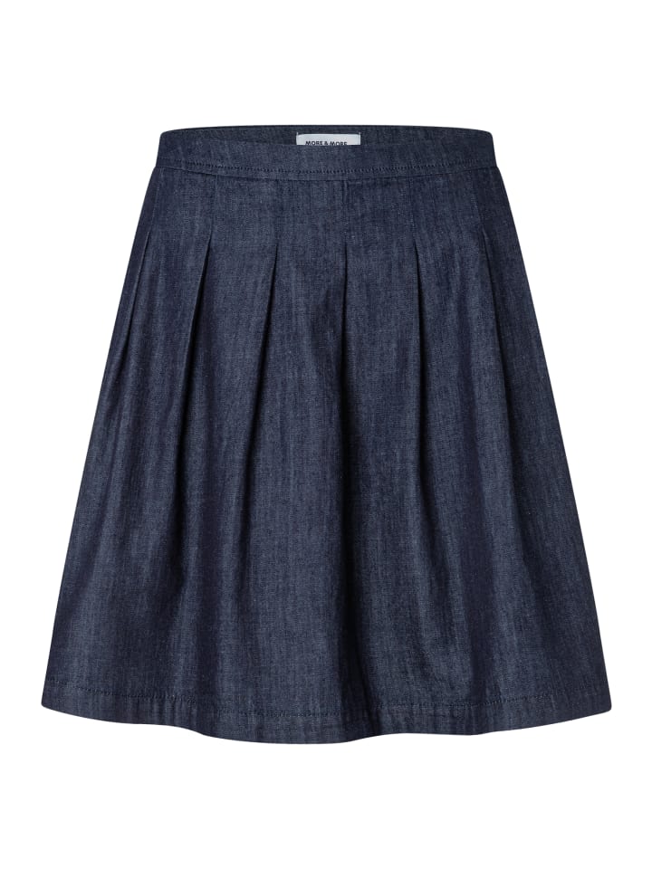 kurzer, ausgestellter Jeans-Faltenrock in denim dark blue
