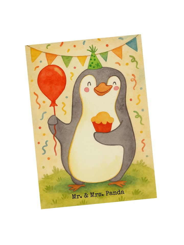 Grußkarte Pinguin Geburtstag Design ohne Spruch in Weiß