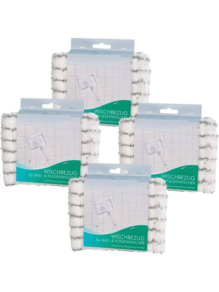 Novaliv 8X Ersatzbezug Mikrofaser Bezug Fliesenreiniger Bad Wand Flies in Weiß