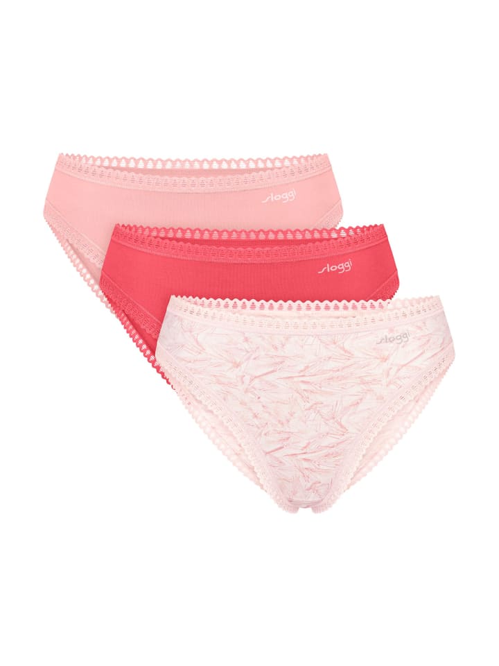 Slip 3er Pack in Rosa/Weiß