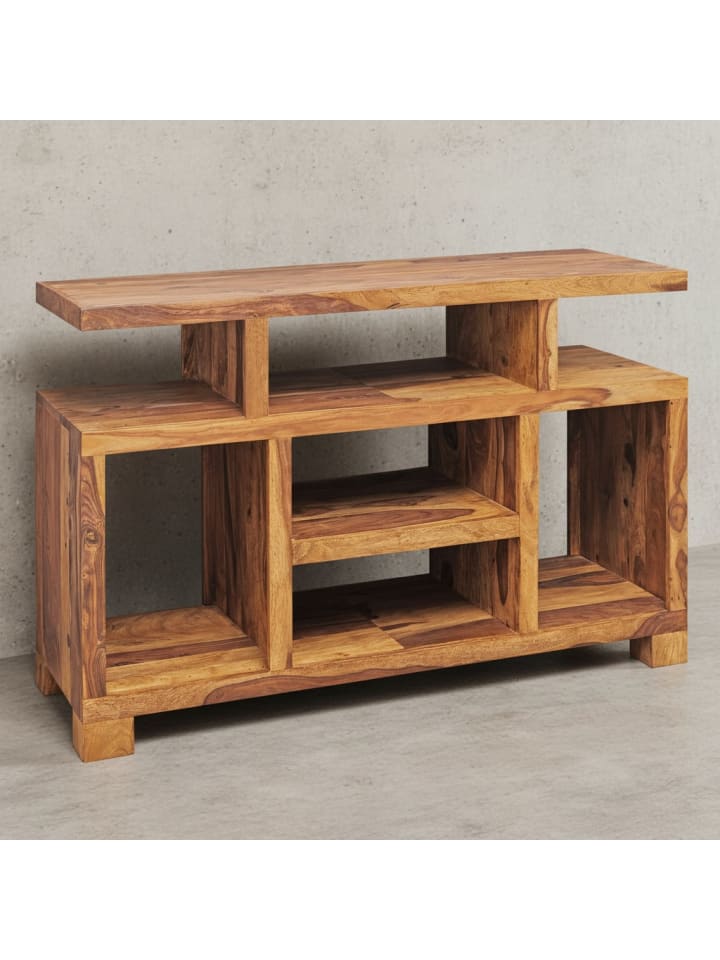 Sheesham-Holz Sideboard im Landhausstil, 115x76x40 cm, TV-Kommode