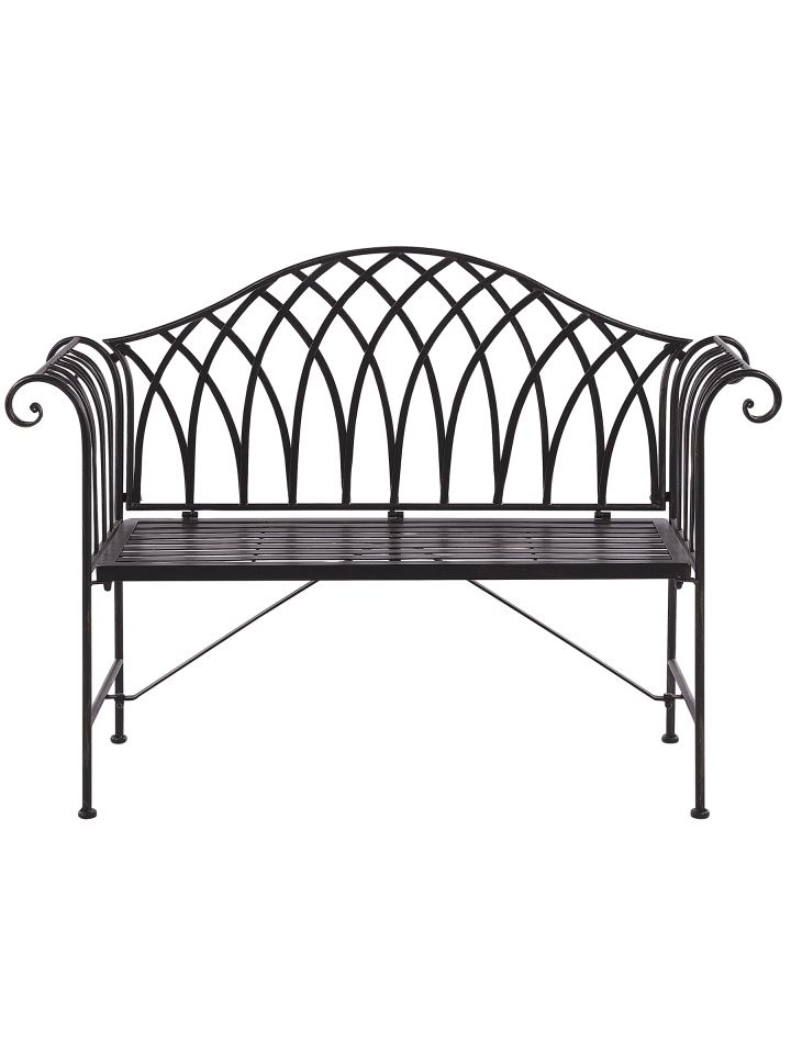Gartenbank MILAZZO in Schwarz - (W) 130 x (H) 94 x (L) 45 cm