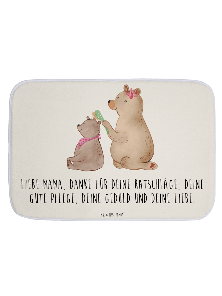 Badvorleger Bär Kind mit Spruch in Weiß