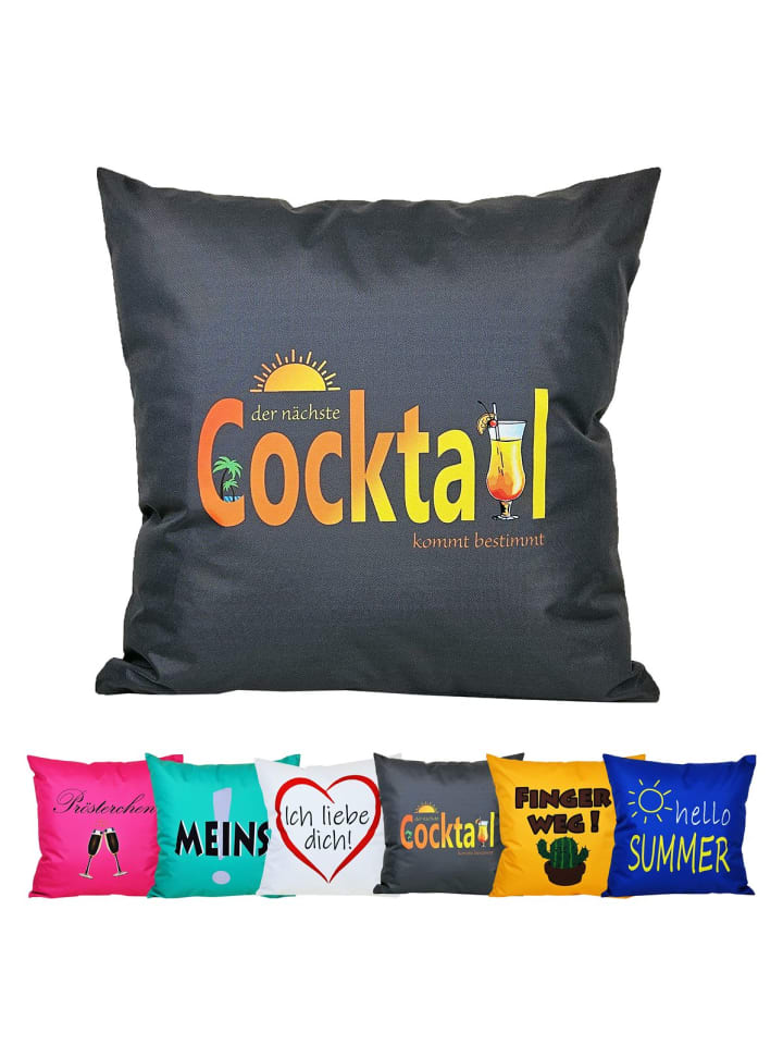 Outdoor Dekokissen Motiv 50x50cm Cocktail in Orange