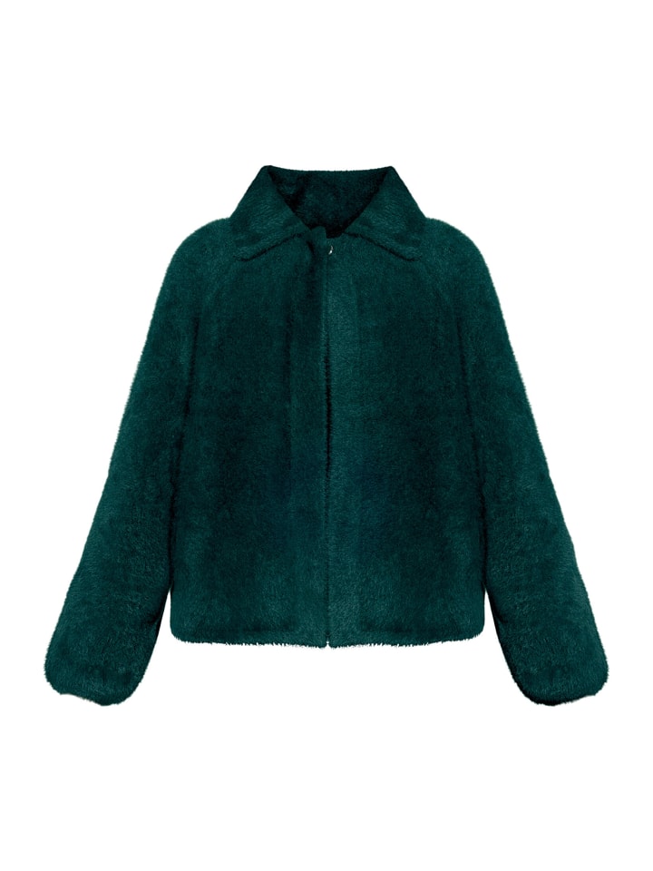 Strick-Cardigan mit Kragen in Pine