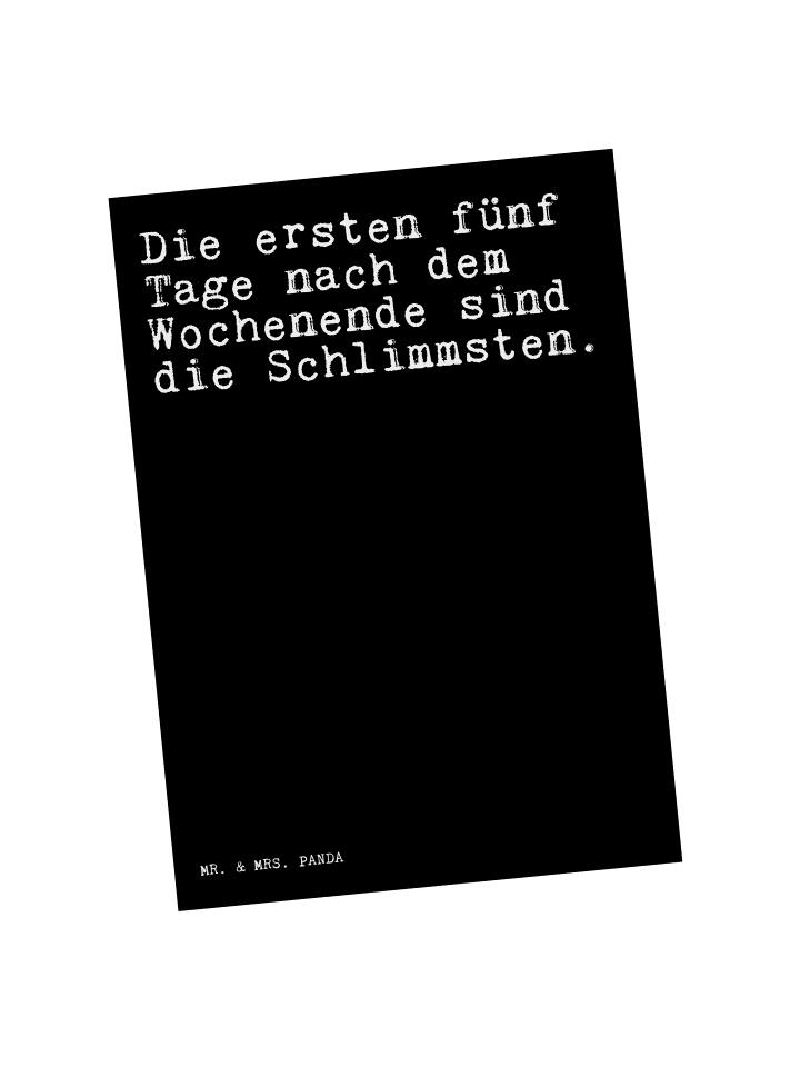 Grußkarte Die ersten fünf Tage... mit Spruch in Schwarz