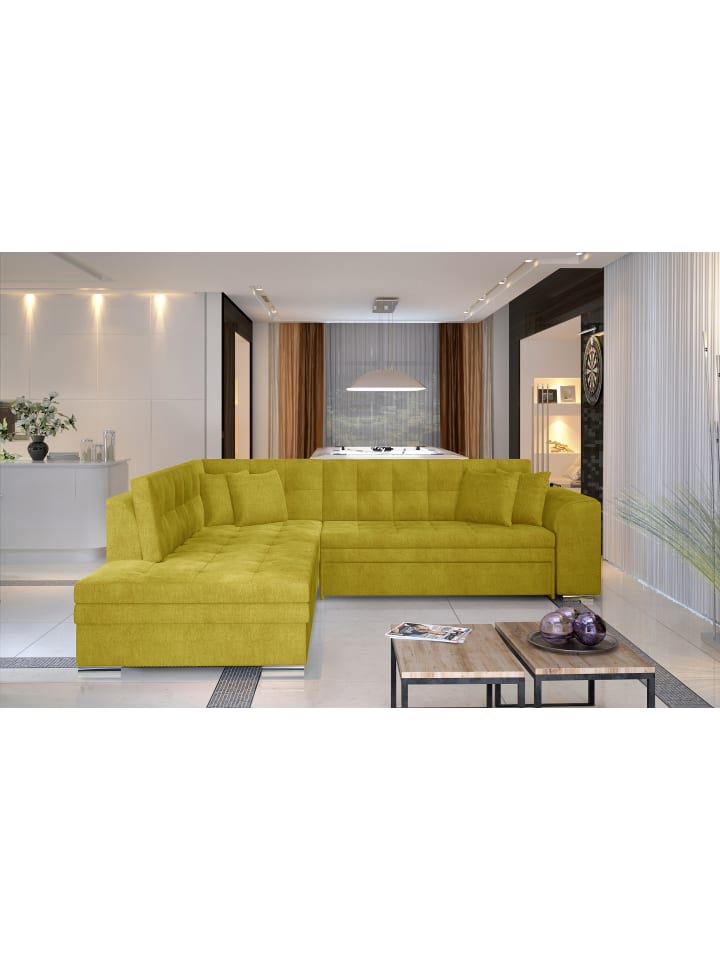 Piri Recamiere Links in Senfgelb -  (L) 260 x (B) 260 x (H) 78 cm