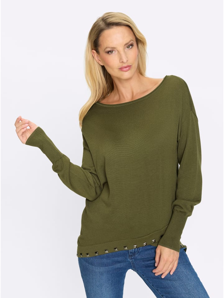 Pullover in oliv