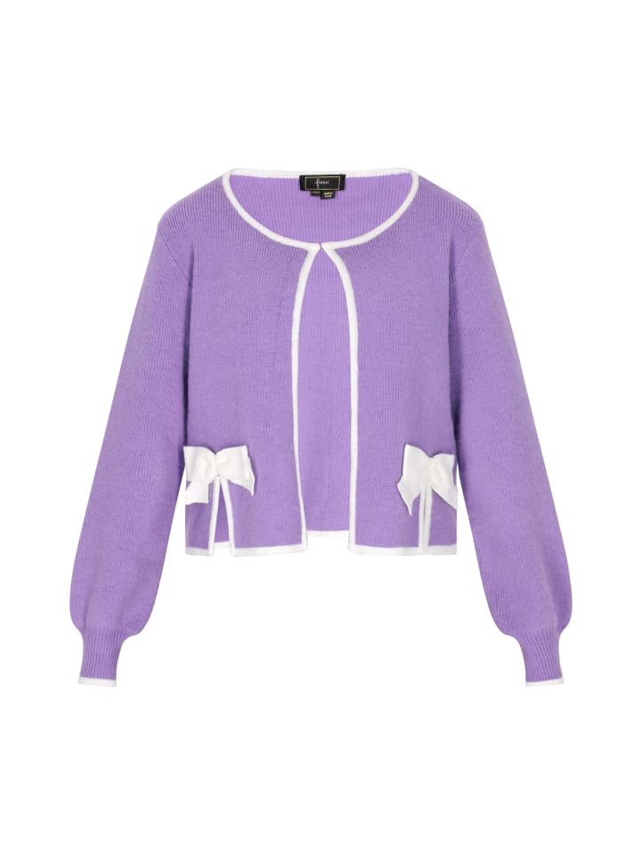 Damen Cardigan in Lavendel Weiss