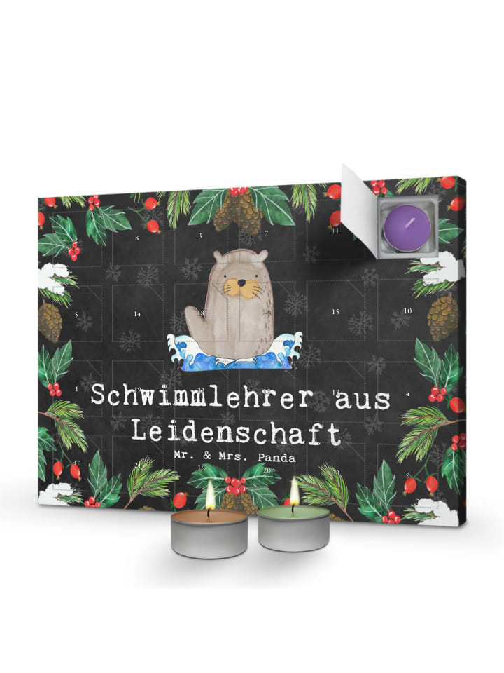 Adventskalender Schwimmlehrer Leidenschaft mit ... in Kreidetafel
