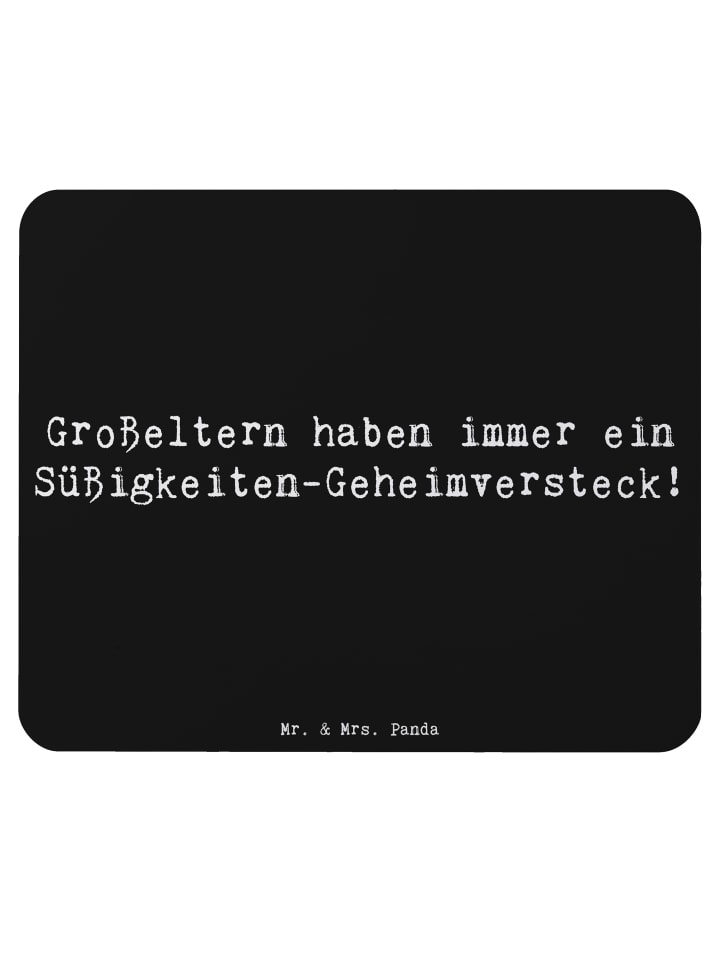 Mauspad Großeltern Süßigkeiten mit Spruch in Schwarz