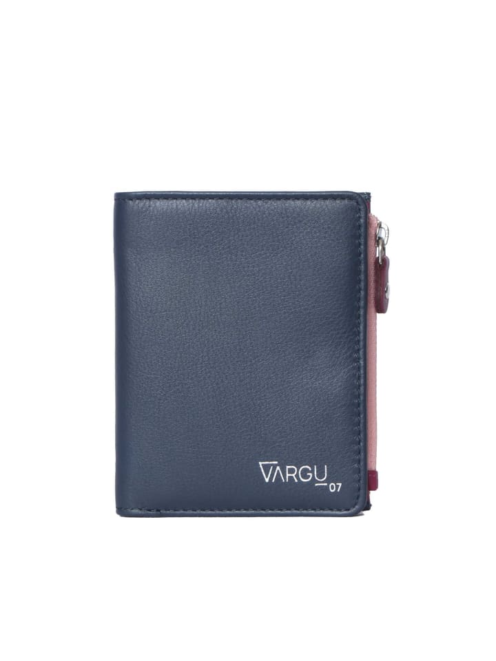 Echtleder Geldbörse ADA 1-A in navy - cranberry