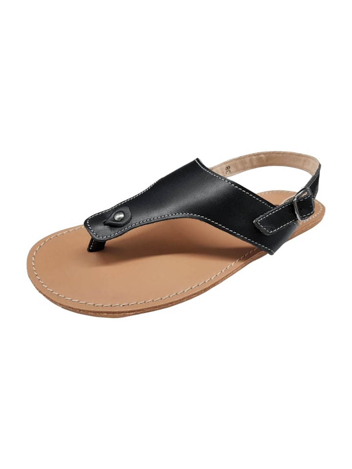 Zehenstegsandalen in Schwarz