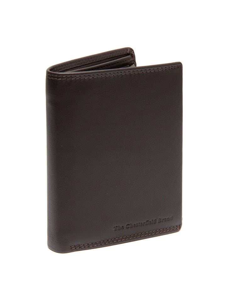 Leroy Geldbörse RFID Schutz Leder 9 cm brown