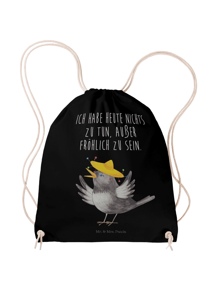 Gym Bag Rabe Sombrero mit Spruch in Schwarz