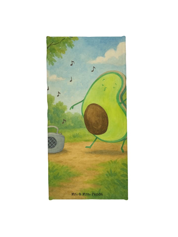 Saunahandtuch Avocado Tanzen Design ohne Spruch in Weiß