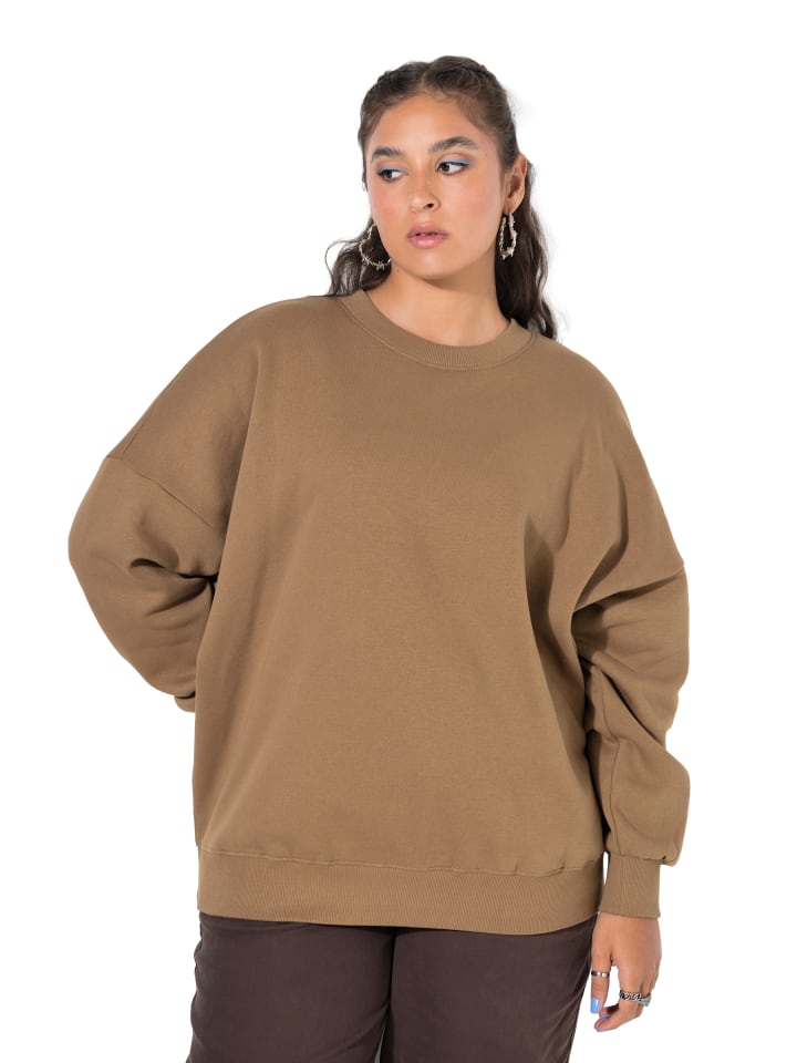 Sweatshirt in lehmbraun