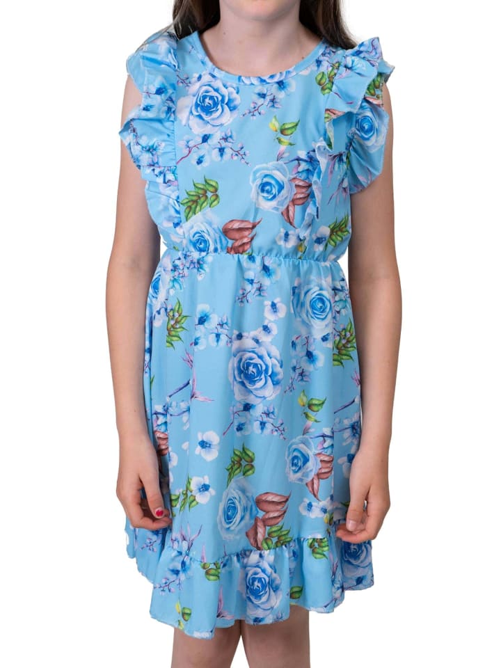 Kleid in Blau - Bunt