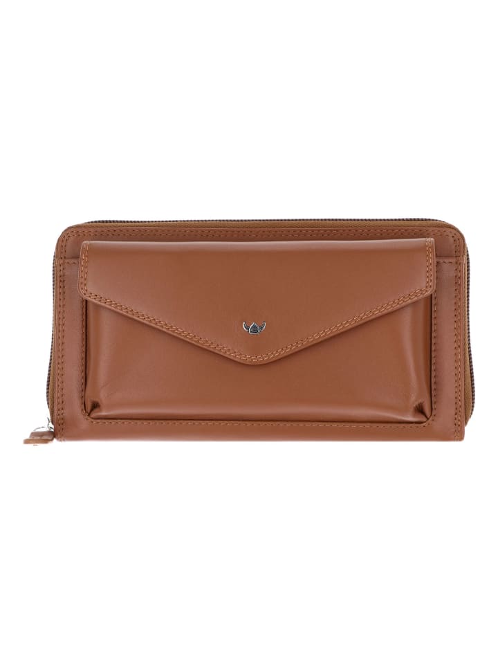 Polo Geldbörse RFID Schutz Leder 19.5 cm cognac
