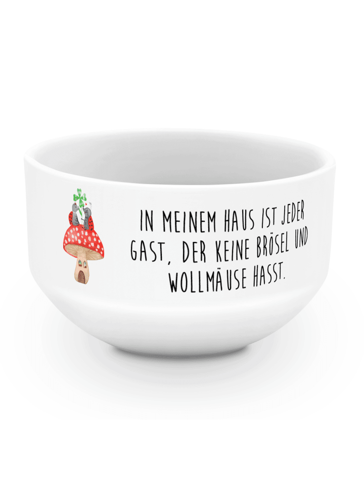 Smoothie Bowl Marienkäfer Fliegenpilz mit Spruch in Weiß