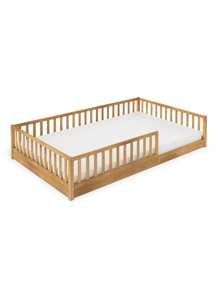 Bodenbett Eik, 120 x 200 cm, Eiche geölt, 208 x 128 x 44 cm