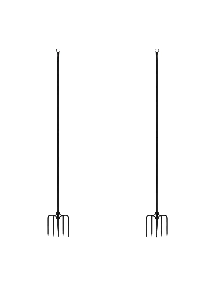 2 x Lichterkettenstange in Schwarz - 3 m