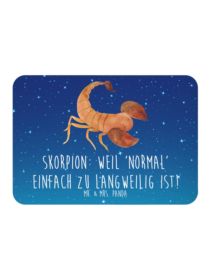 Magnet Skorpion Unikat mit Spruch in Sternenhimmel Blau