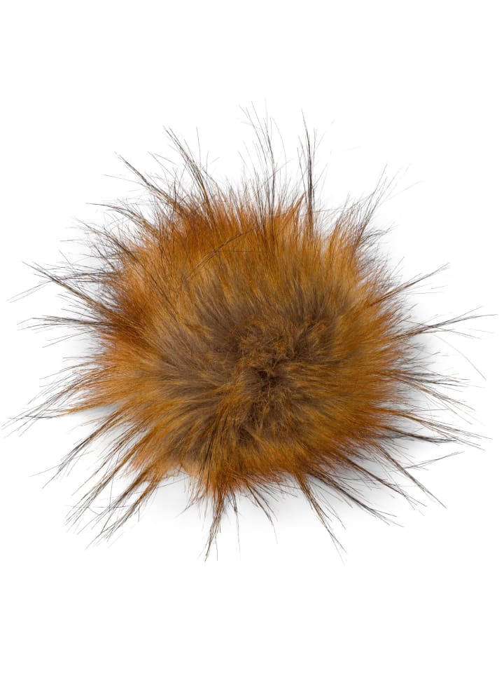 Kunstfell Bommel Fake Fur in Beige-Braun-Schwarz